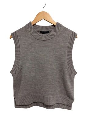 French Connection Women’s Sleeveless Knit Pullover Vest in Grey Medium